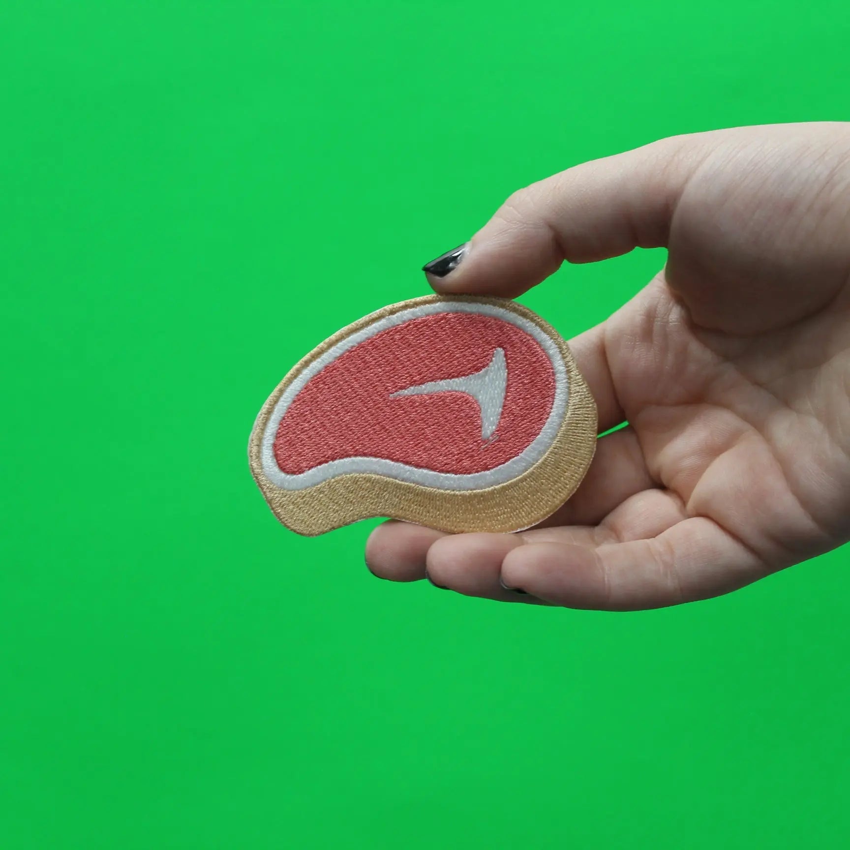 T-Bone Steak Food Emoji Embroidered Iron On Patch