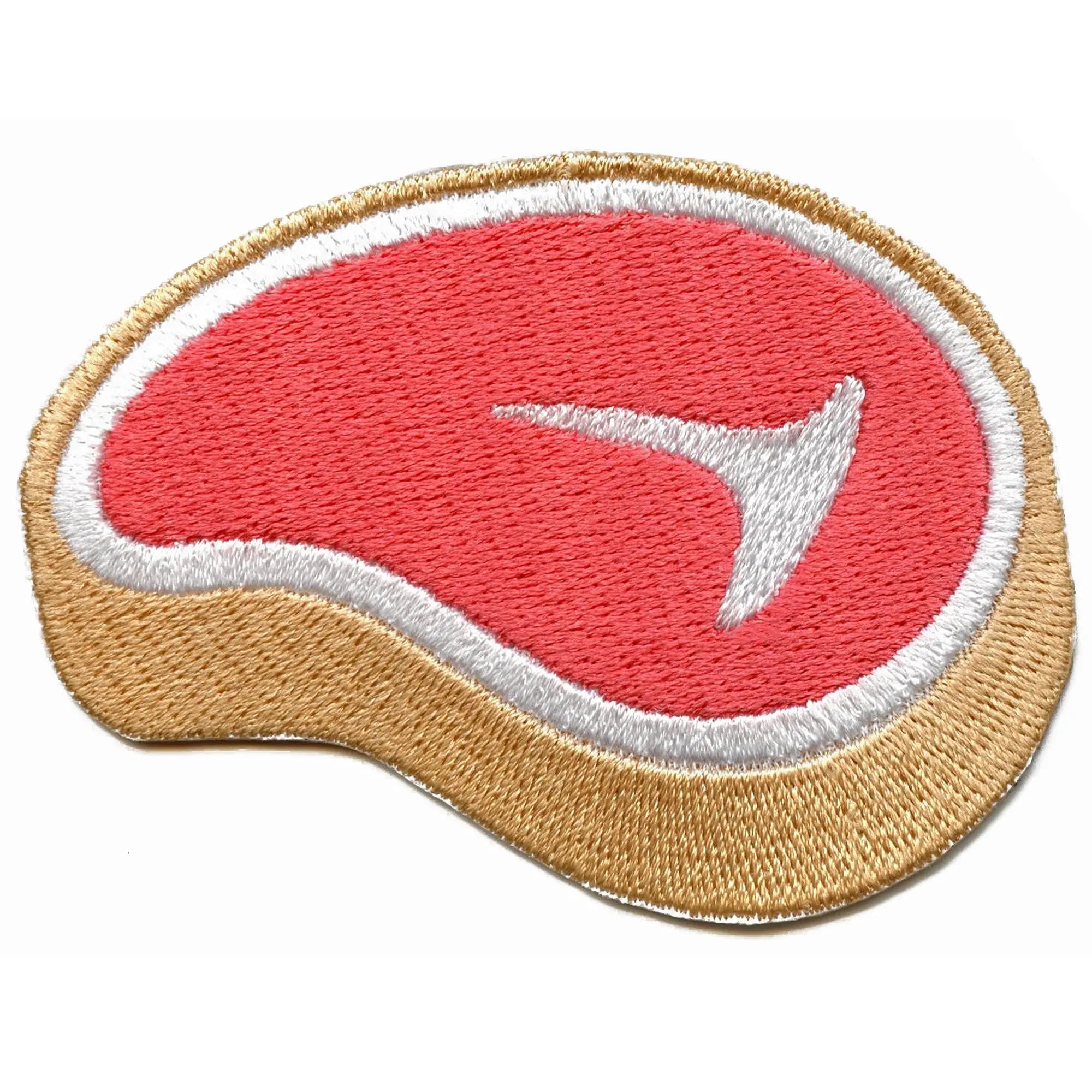 T-Bone Steak Food Emoji Embroidered Iron On Patch