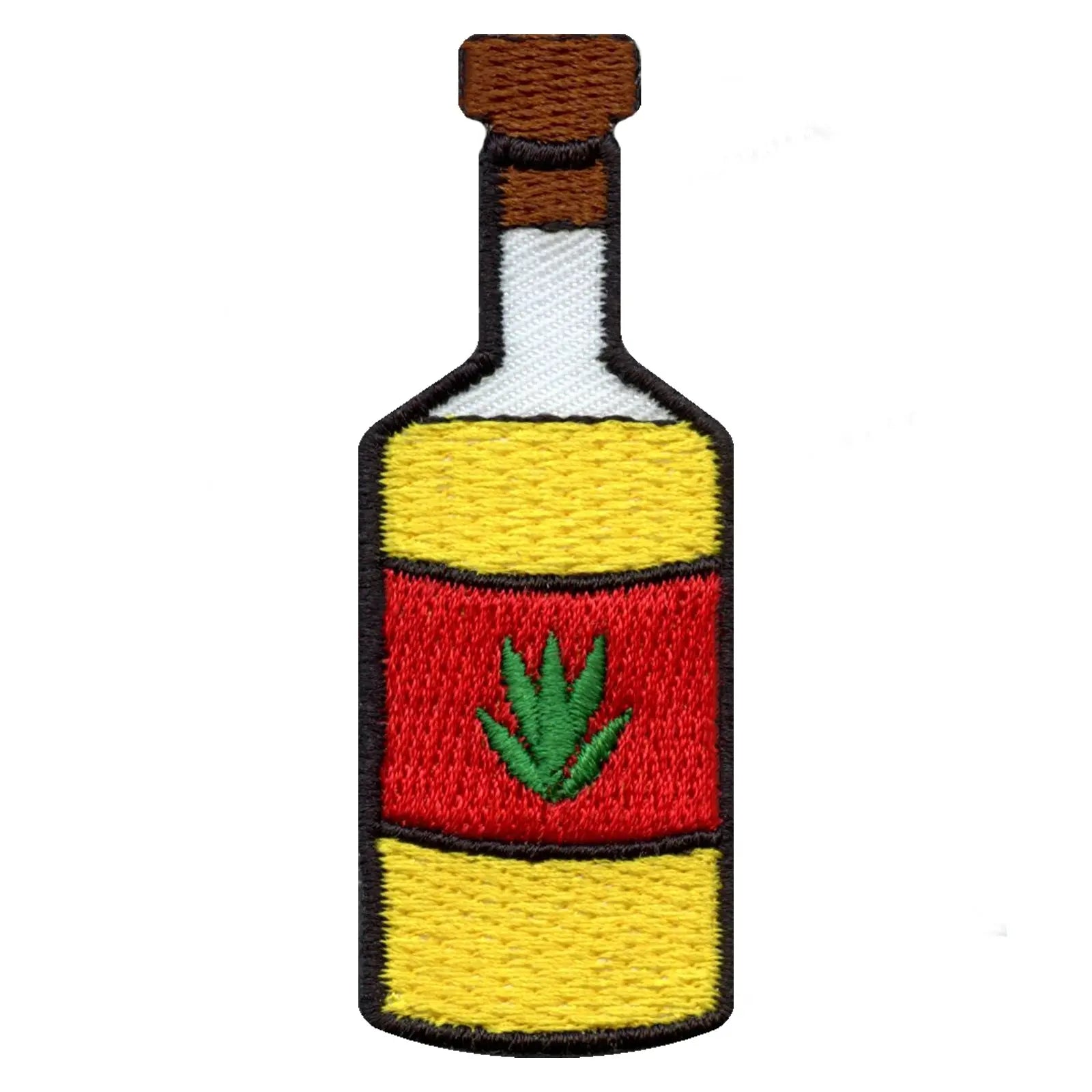 Tequila Leaf Liquor Bottle Embroidered Iron On Patch