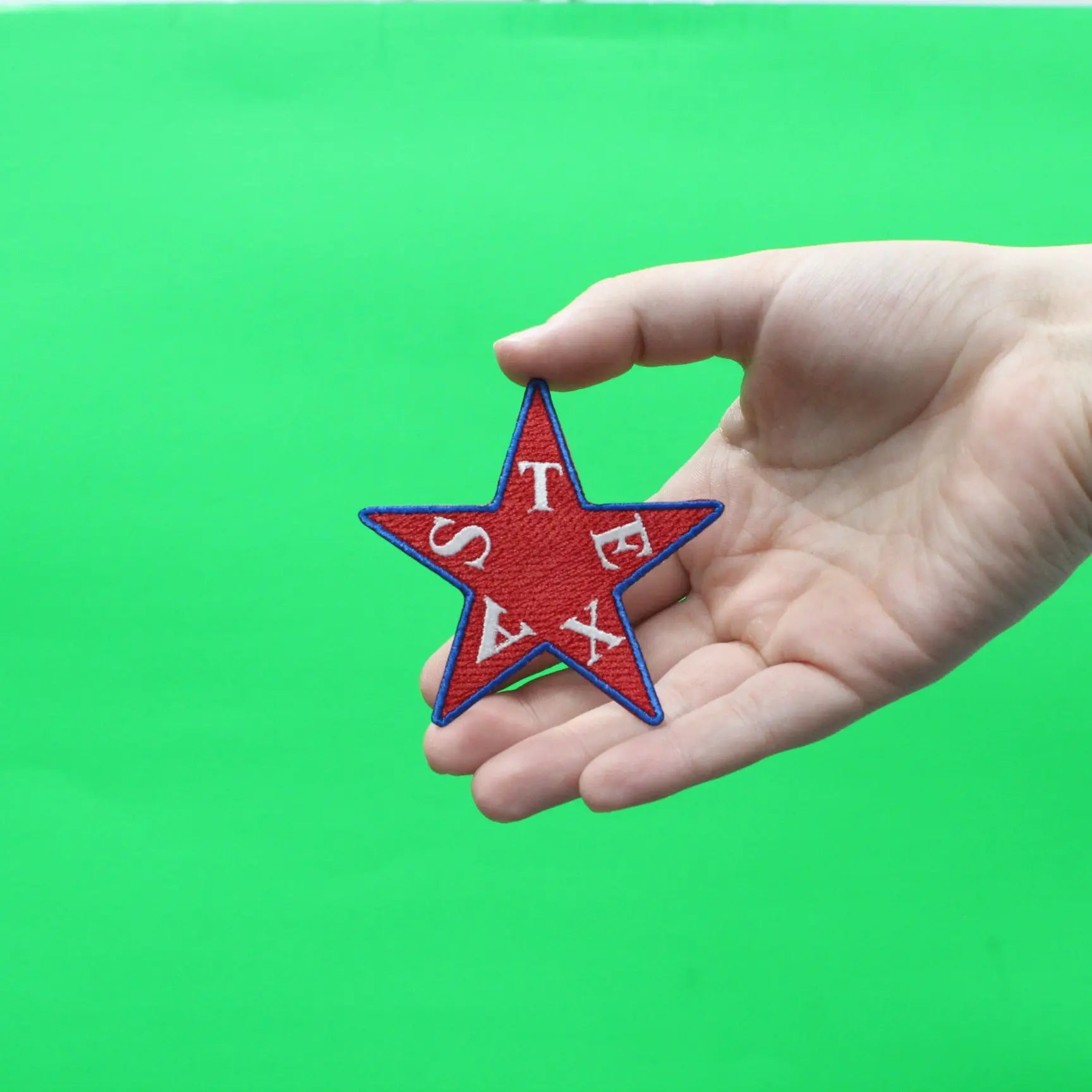 Texas Red White And Blue Star Embroidered Iron On Patch