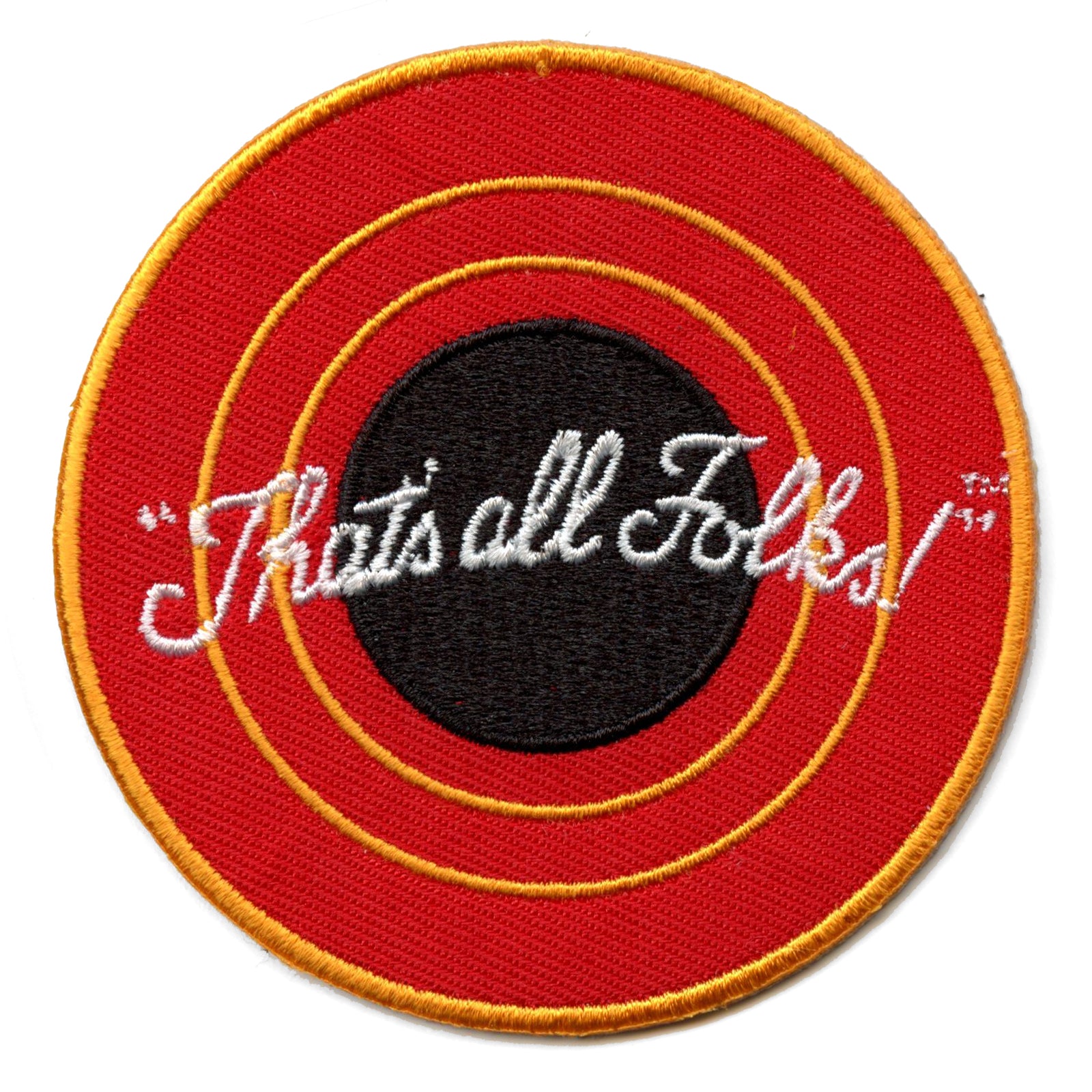 Official Looney Tunes "That's all Folks!" Round Logo Embroidered Iron On Patch