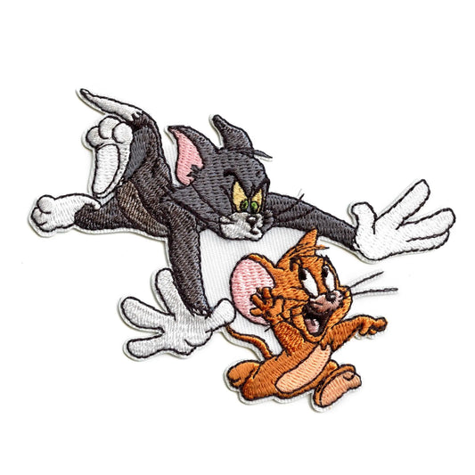 Official Cartoon Tom And Jerry Patch Chasing Embroidered Iron On