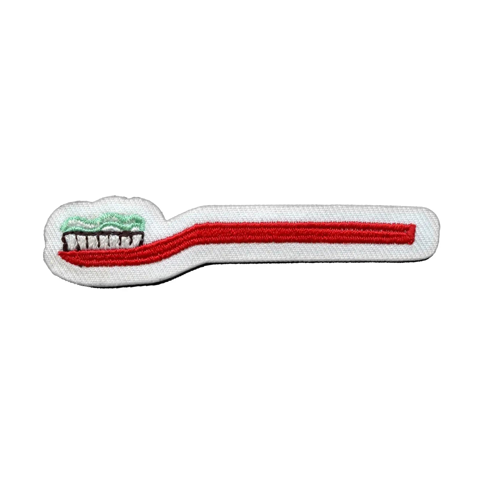 Toothbrush With Toothpaste Embroidered Iron On Patch
