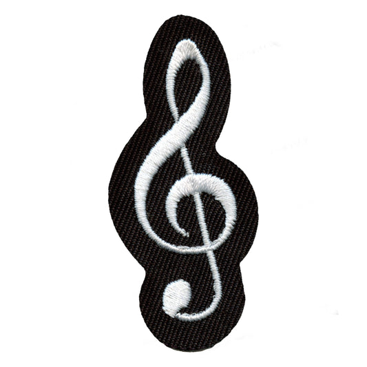 Treble Clef Embroidered Iron On Patch