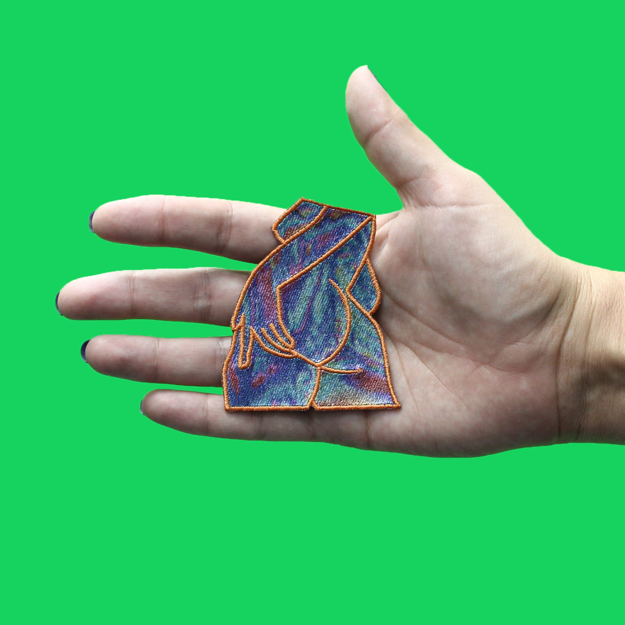 Trippy Cosmic Booty Patch Nude Silhouette Vinyl Embroidered Iron On