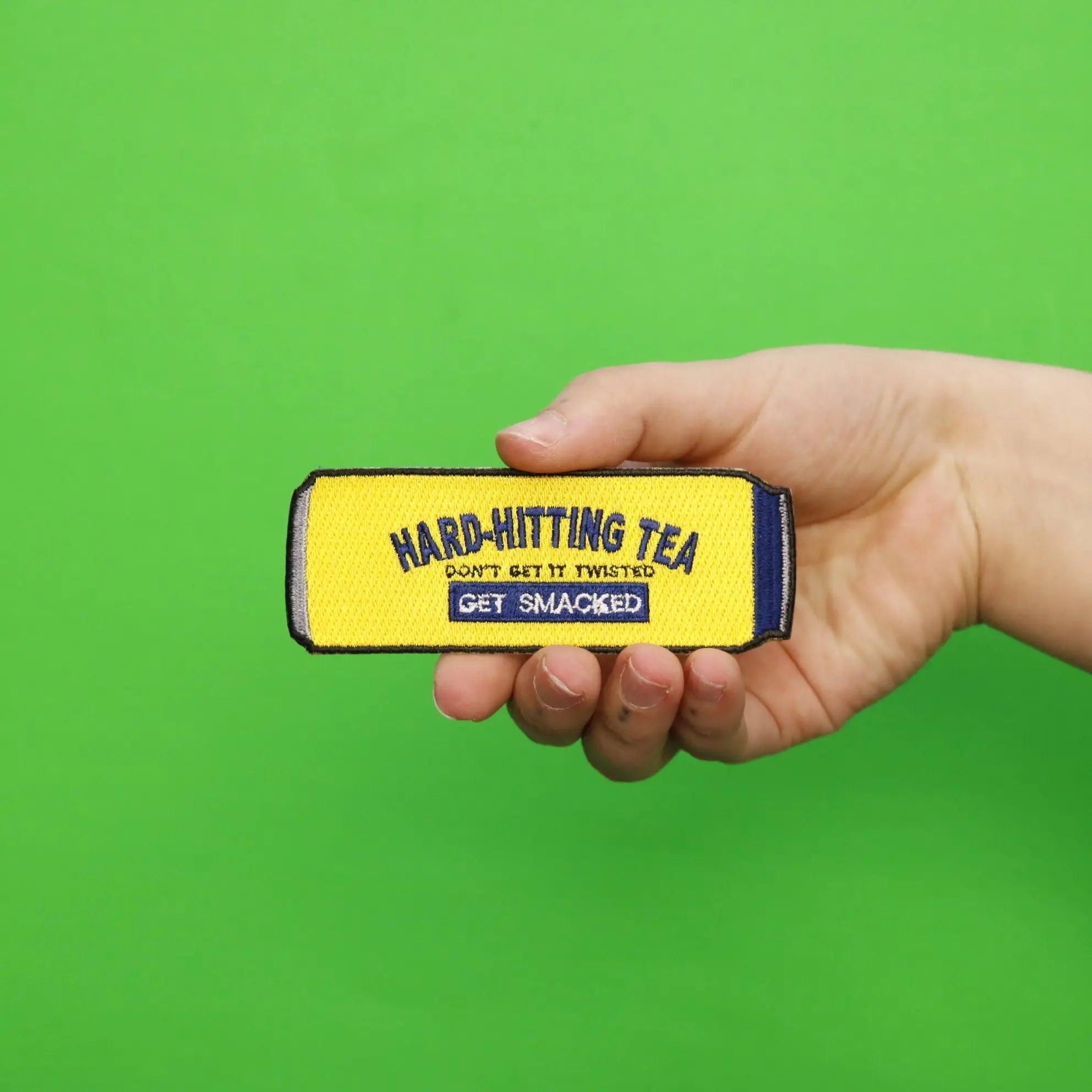 Hard Hitting Tea Can Get Smacked Embroidered Iron On Patch