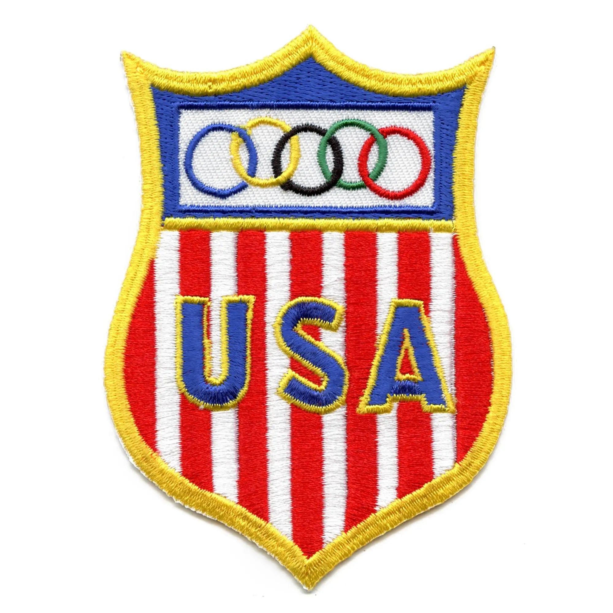 USA Shield Patch Colorful Rings Embroidered Iron On