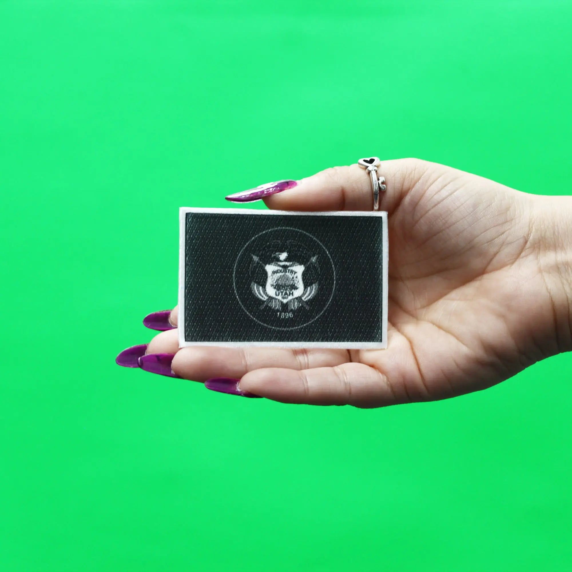 Utah Patch State Flag Grayscale Embroidered Iron On