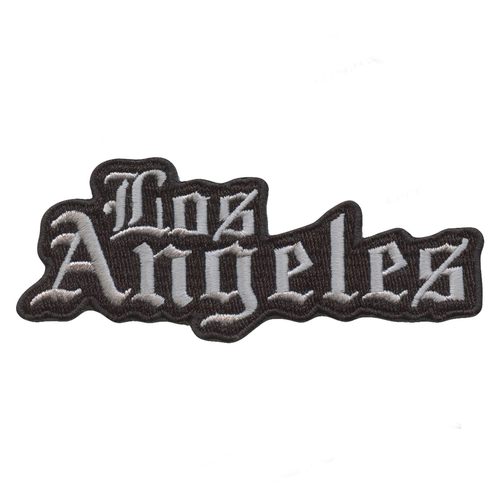 Los Angeles Old English Hockey Parody Embroidered Iron On Patch (Black)