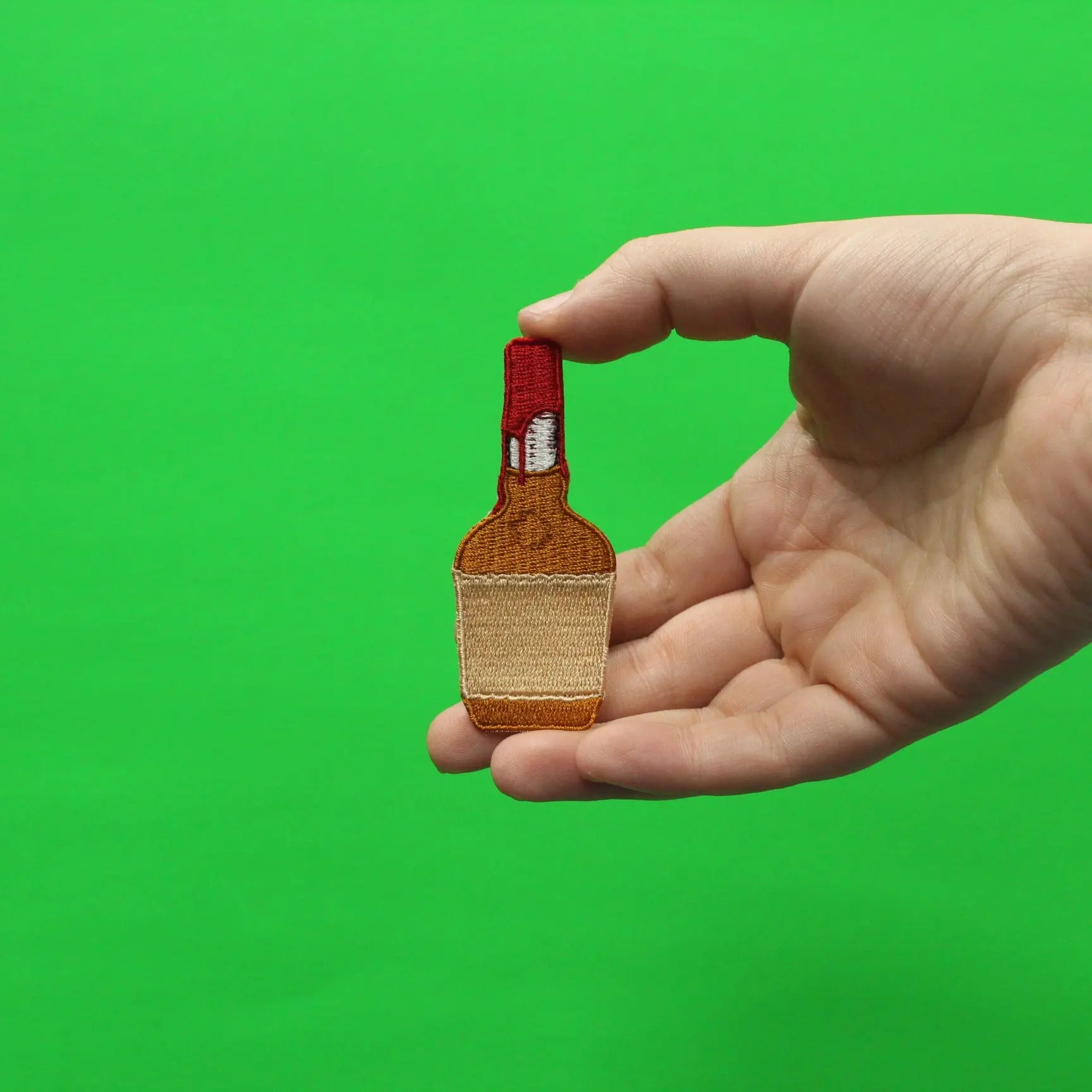 Whiskey Bottle with Red Wax Seal Liquor Bottle Embroidered Iron On Patch