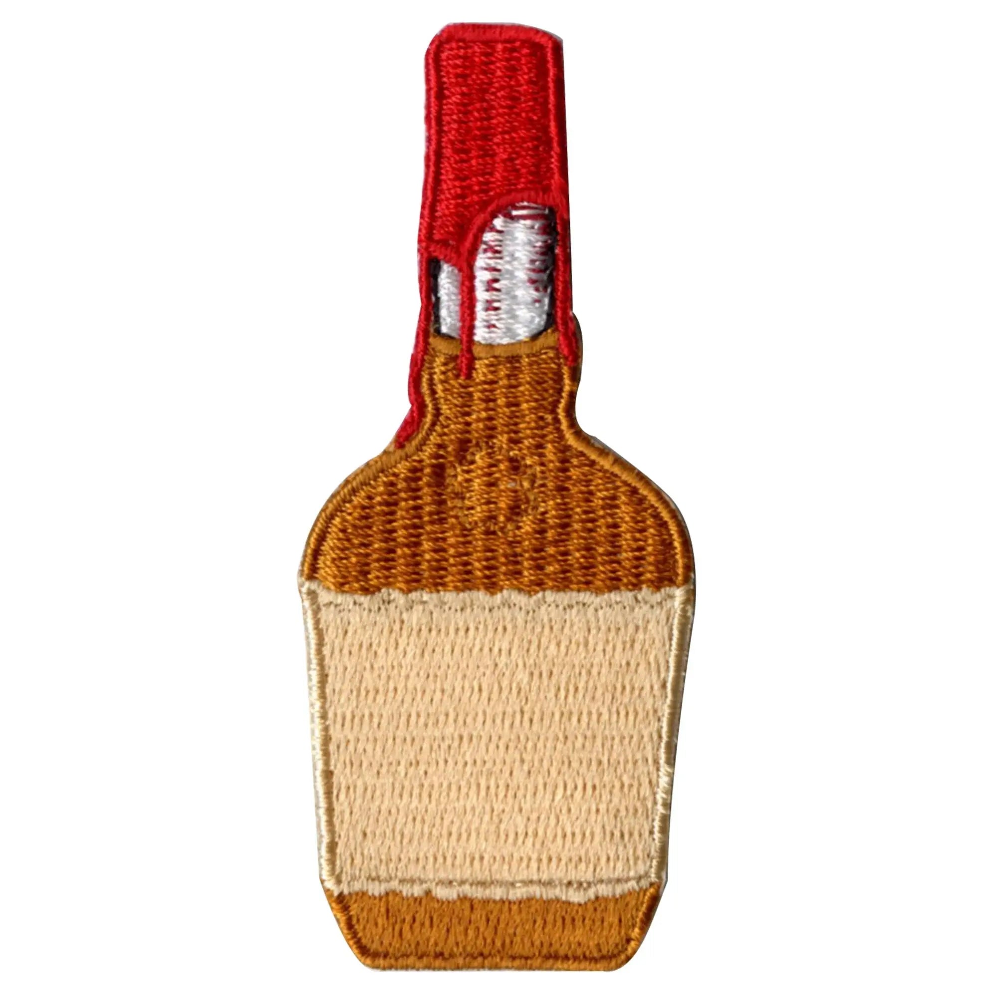 Whiskey Bottle with Red Wax Seal Liquor Bottle Embroidered Iron On Patch
