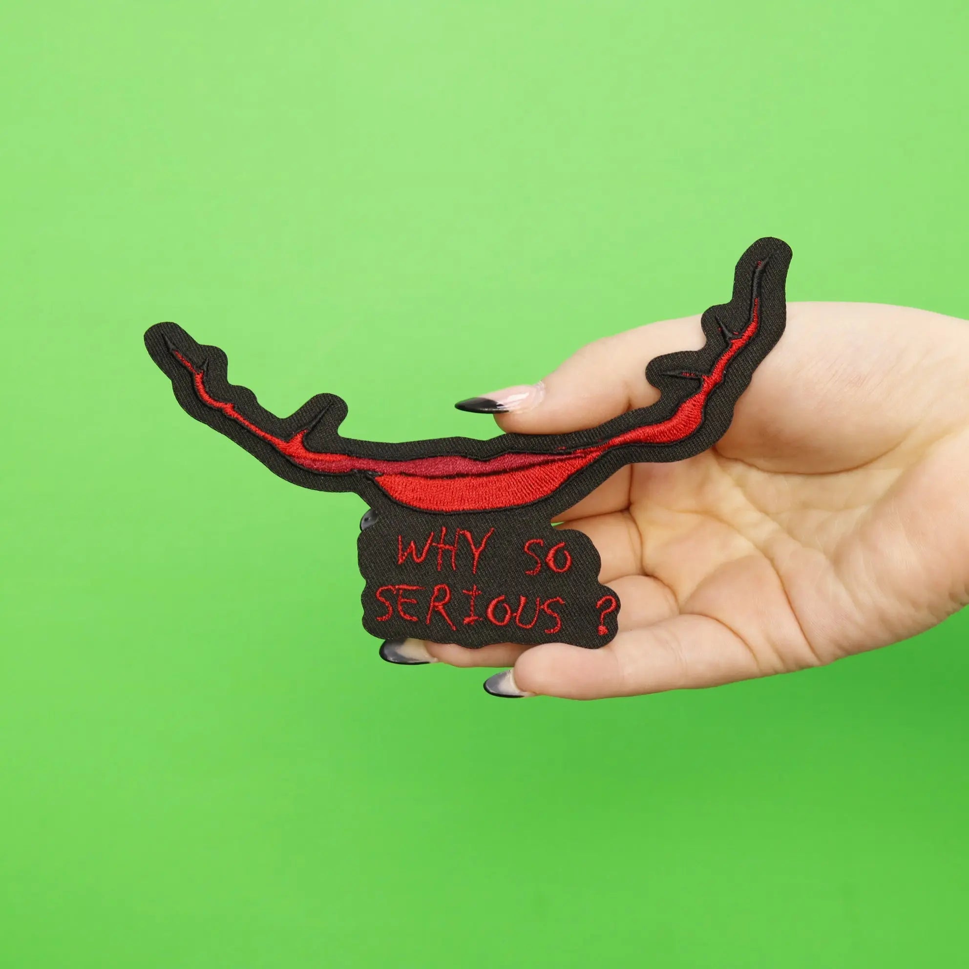 Scarred Creepy Grin Face Mask Embroidered Iron On Patch