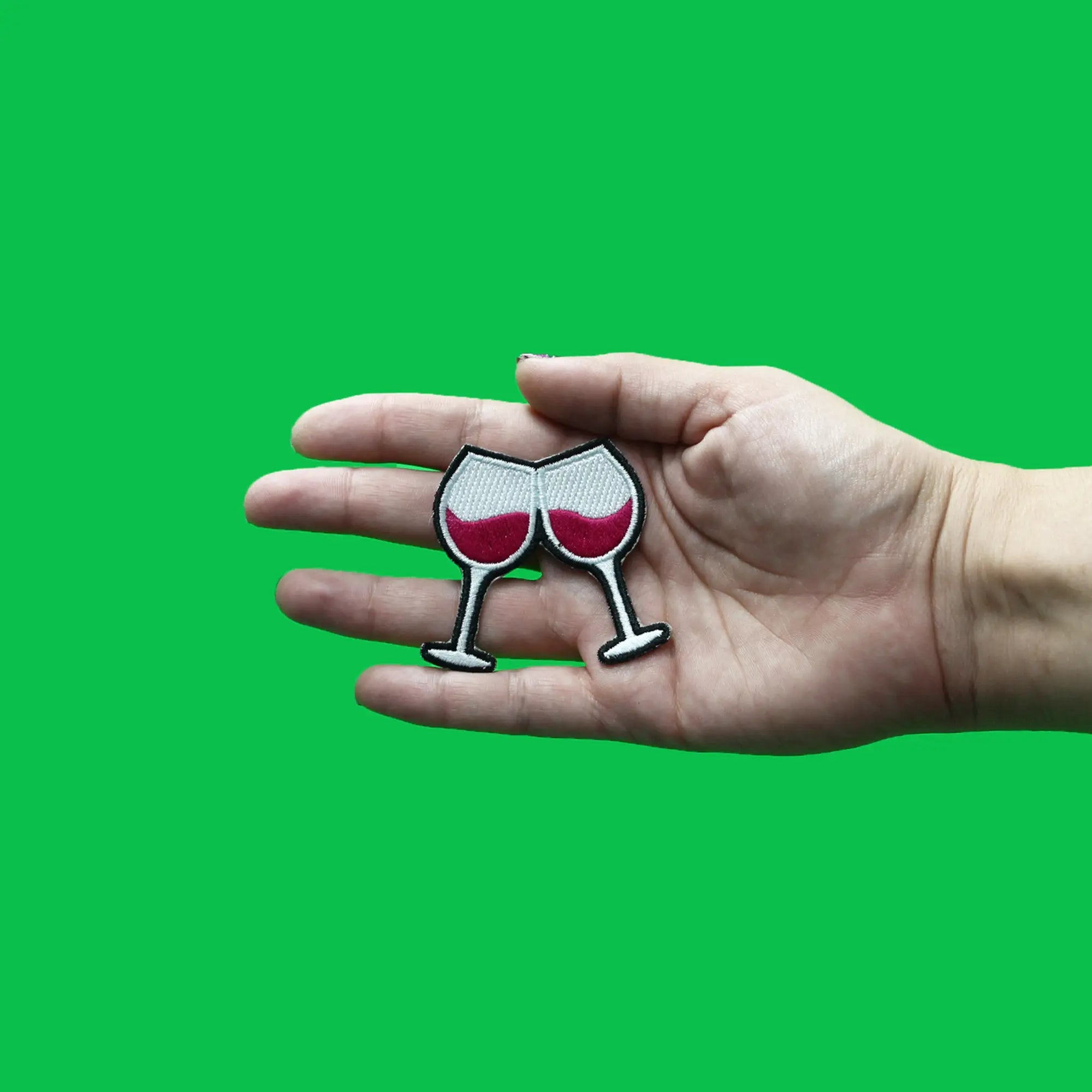 Wine Glasses Patch Cheers Embroidered Iron On