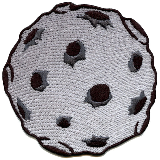 Outer Space Asteroid Emoji Iron On Embroidered Patch