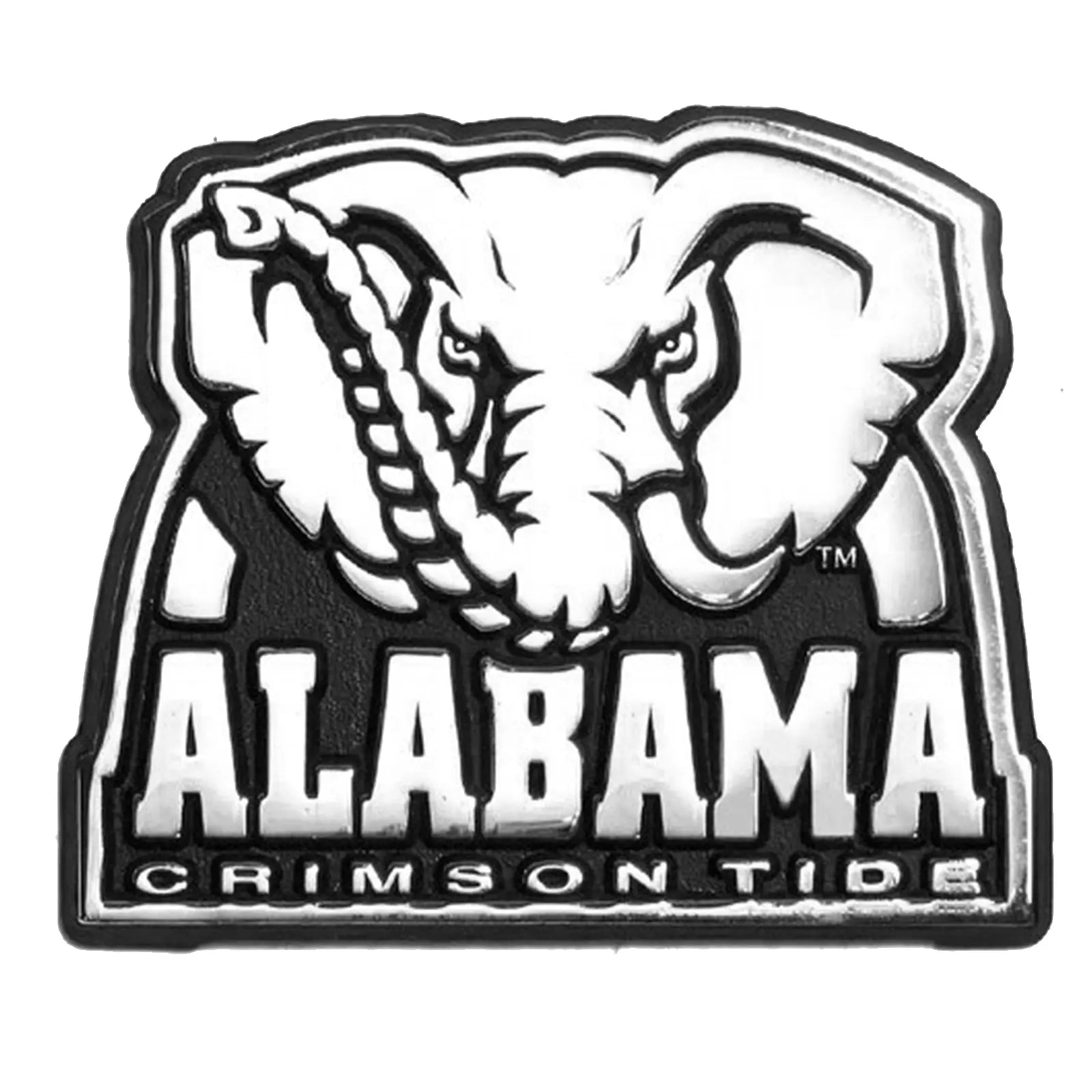 Alabama Crimson Tide With Elephant NCAA College Team Solid Metal Chrome Emblem AMG