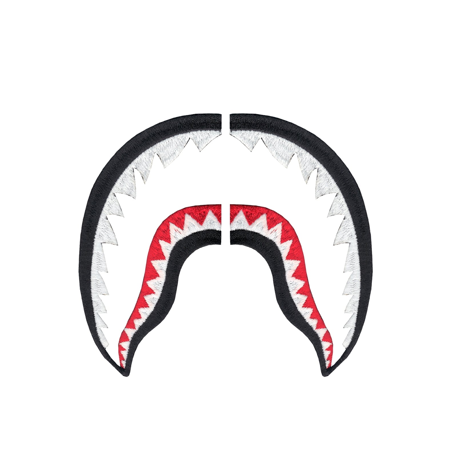 Shark Teeth Set Of Two Combo Sneaker Iron On Applique Patch