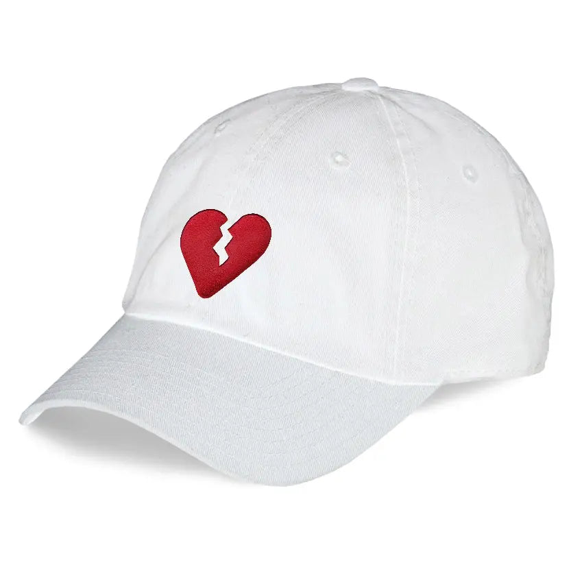 Broken Heart Dad Hat Embroidered Curved Adjustable Baseball Cap