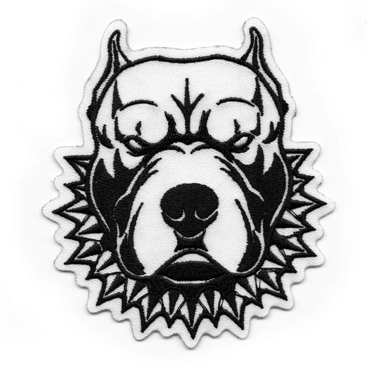 Pitbull Head Iron On Patch