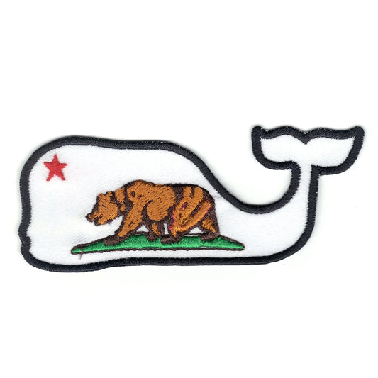 California Whale Iron On Patch