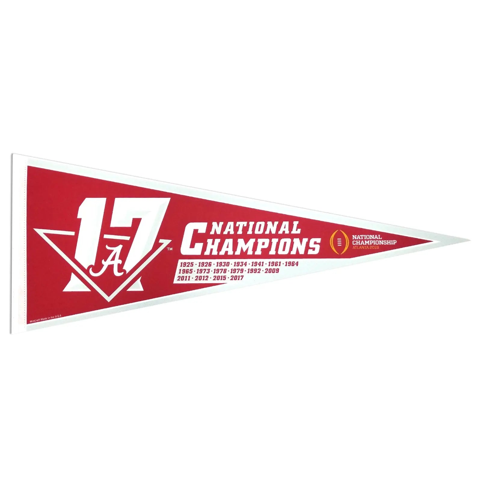 2017 NCAA National Champions Alabama Crimson Tide Classic Pennant 12 X 30
