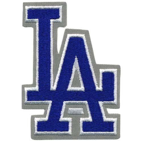 Los Angeles Dodgers "L.A." Script Blue w/ Gray Border Patch