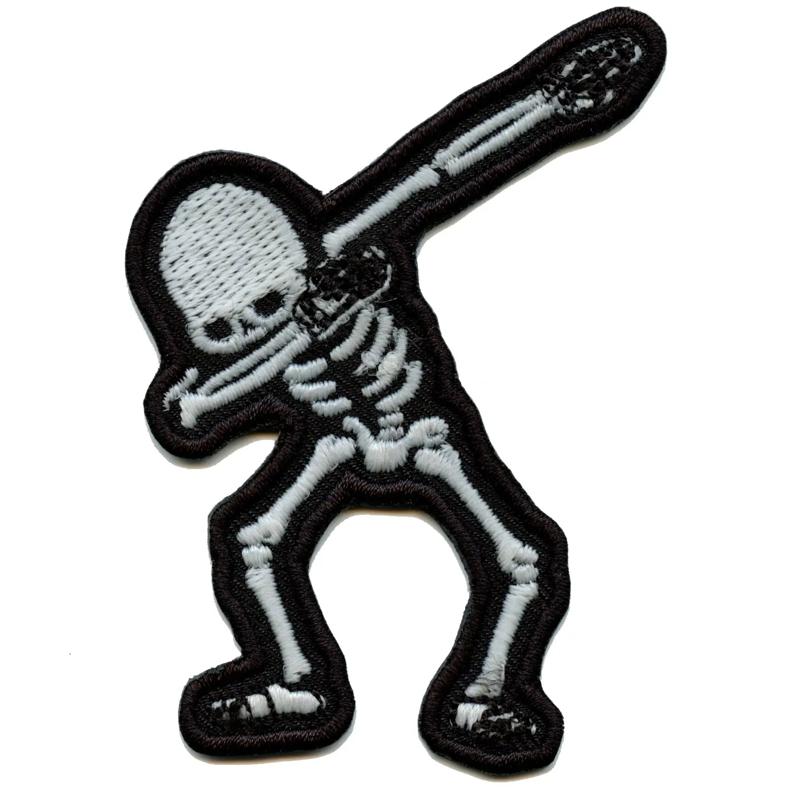 Halloween Dabbing Skeleton Glow In The Dark Iron On Embroidered Patch