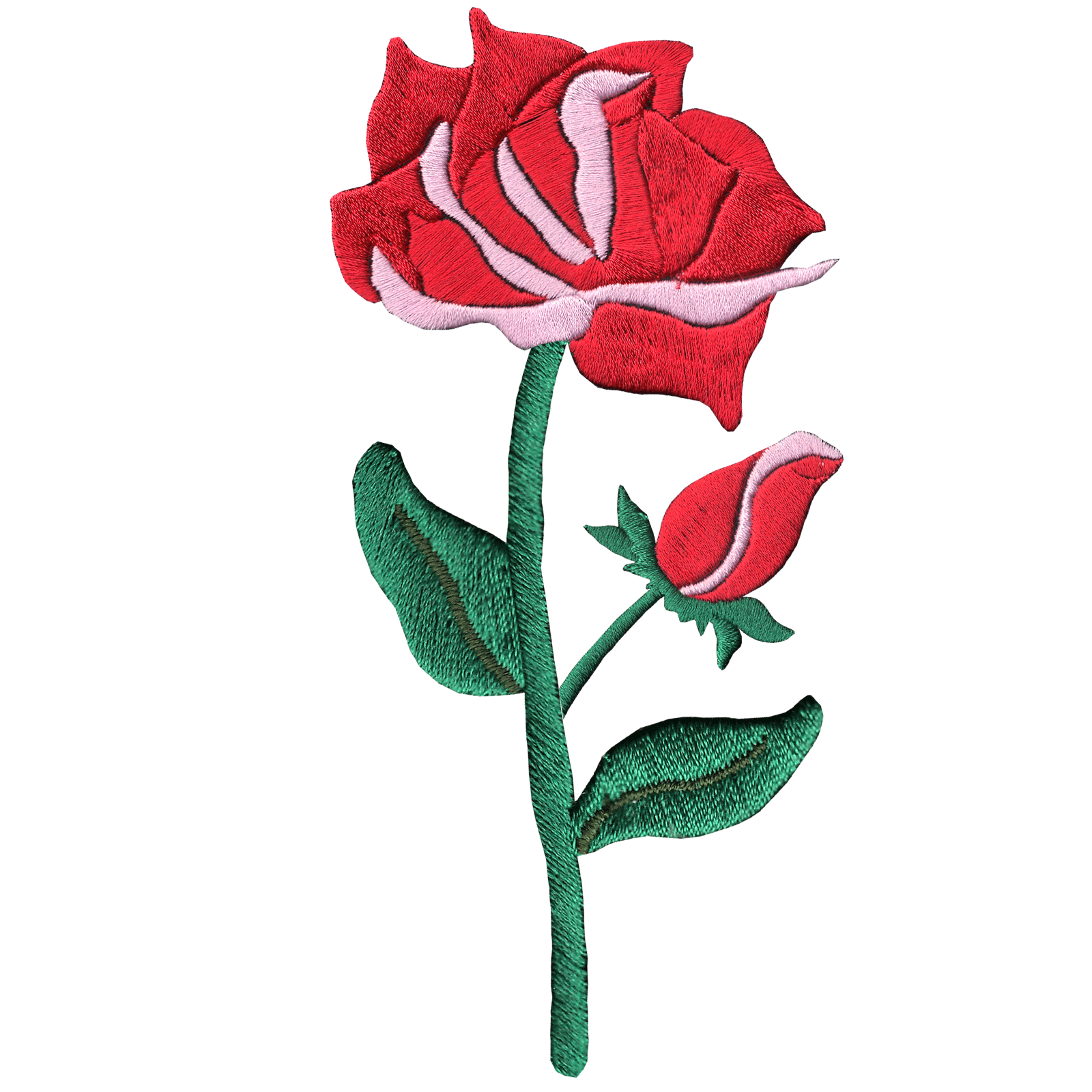 Rose Green Leaves Embroidered Patch