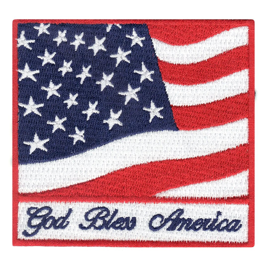God Bless America Flag Iron On Patch