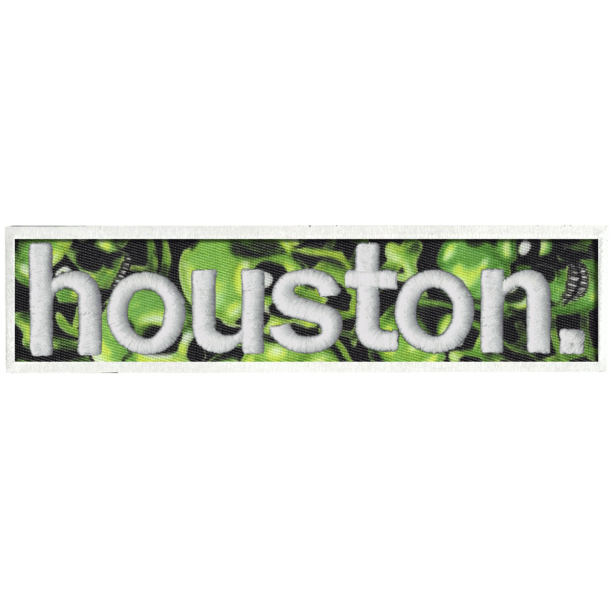 Green Skulls City Of Houston Texas Puff Raised Box Logo Embroidered Iron on Patch