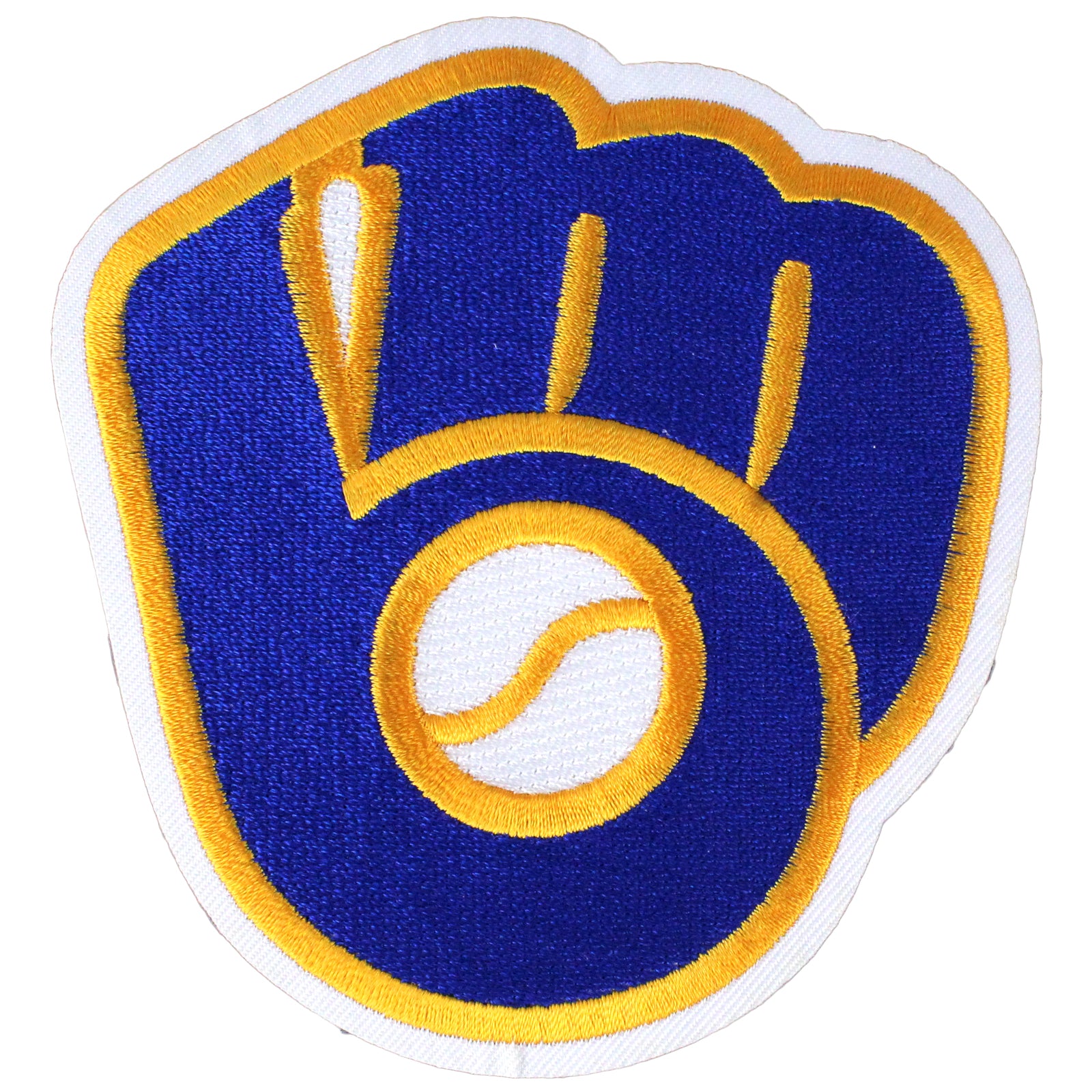 Milwaukee Brewers Glove & Ball Retro Logo Patch (White Border)