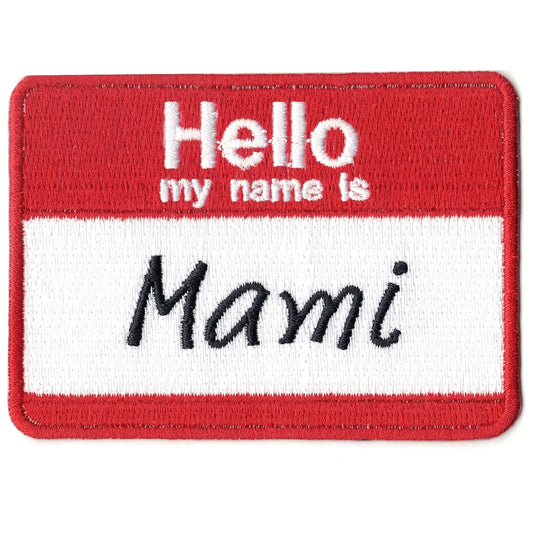 Mami Name Tag Iron On Embroidered Patch