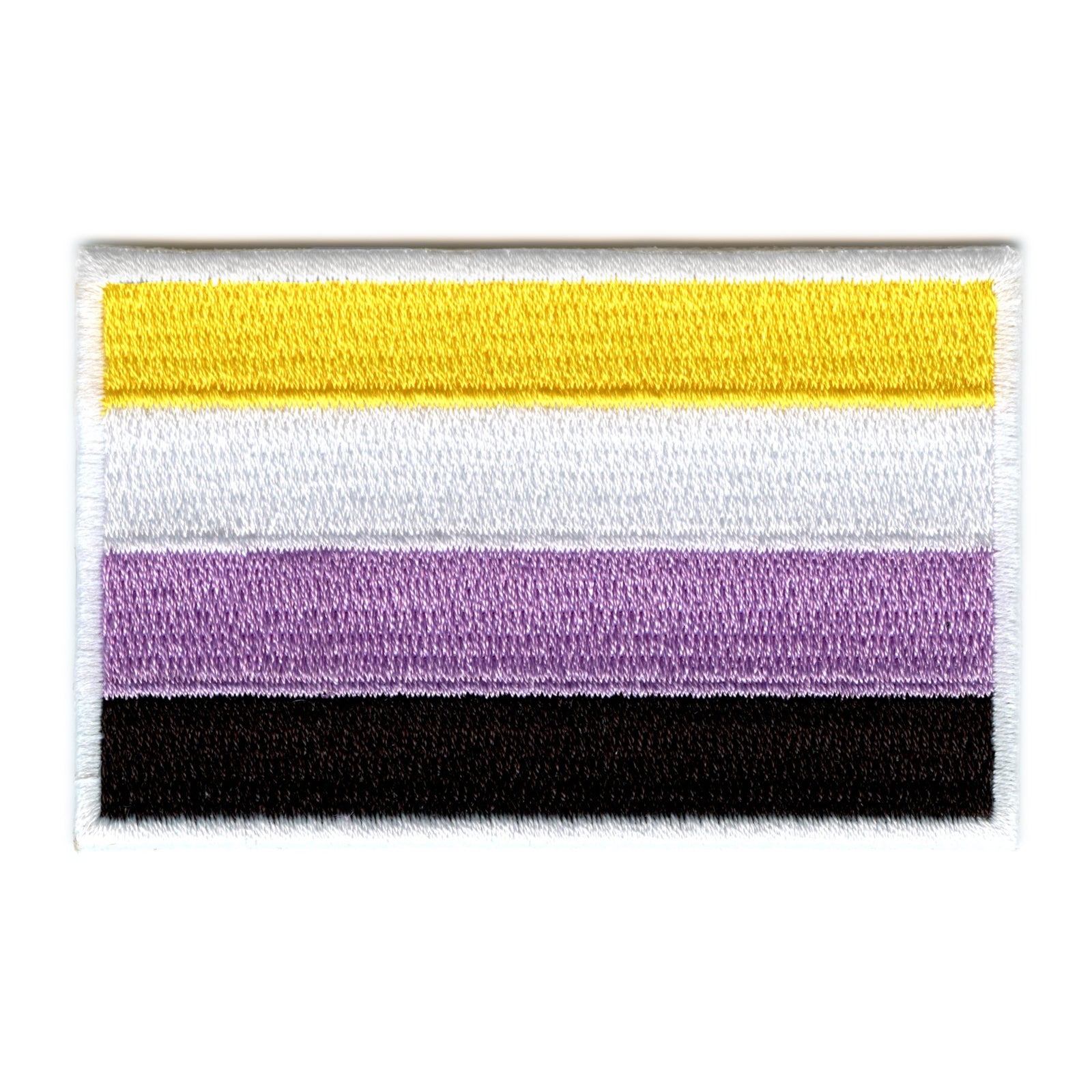 Non-Binary Pride Flag Patch LGBTQ+ Embroidered Iron On