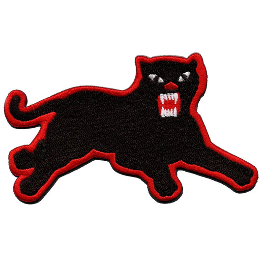 Panther Red Border Iron On Embroidered Patch (Right)