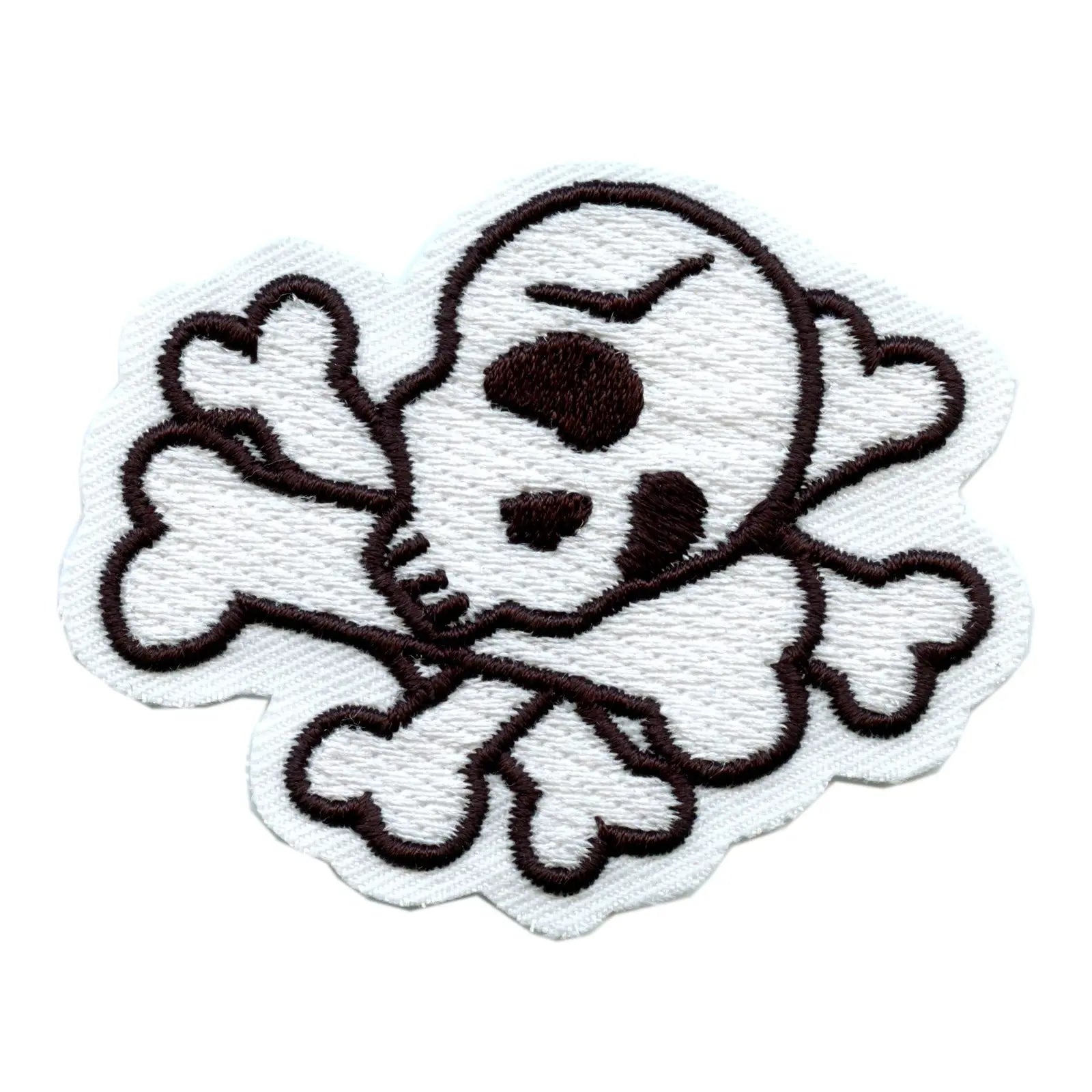 Skull On Pile Of Bones Iron On Embroidered Patch