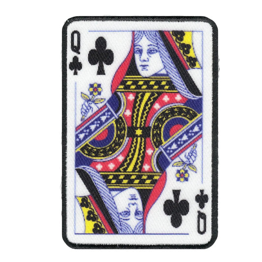 Queen Of Clubs Card FotoPatch Game Deck Embroidered Iron On