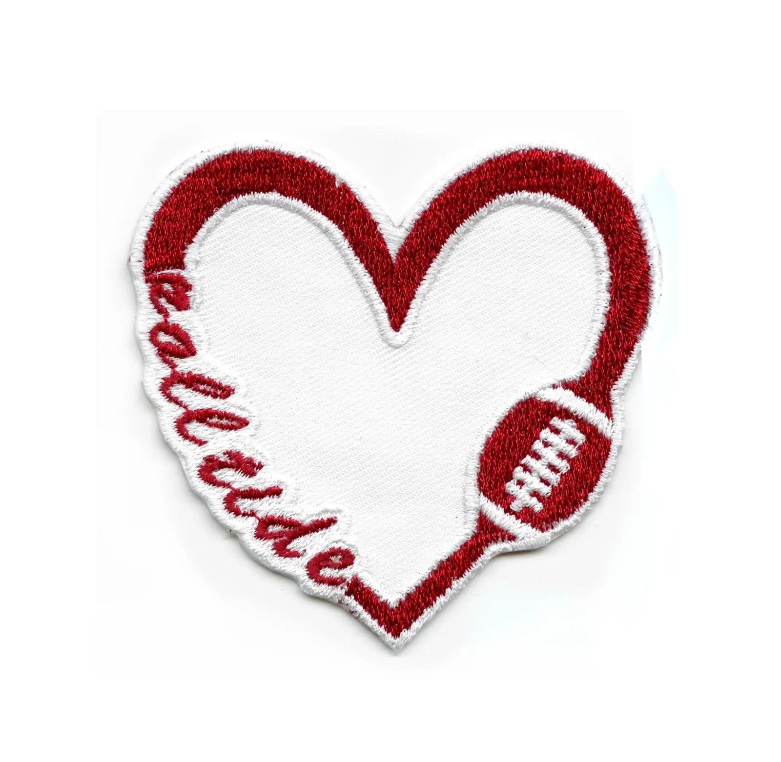 Alabama State 'Roll Tide' Patch Football Heart College Embroidered Iron On