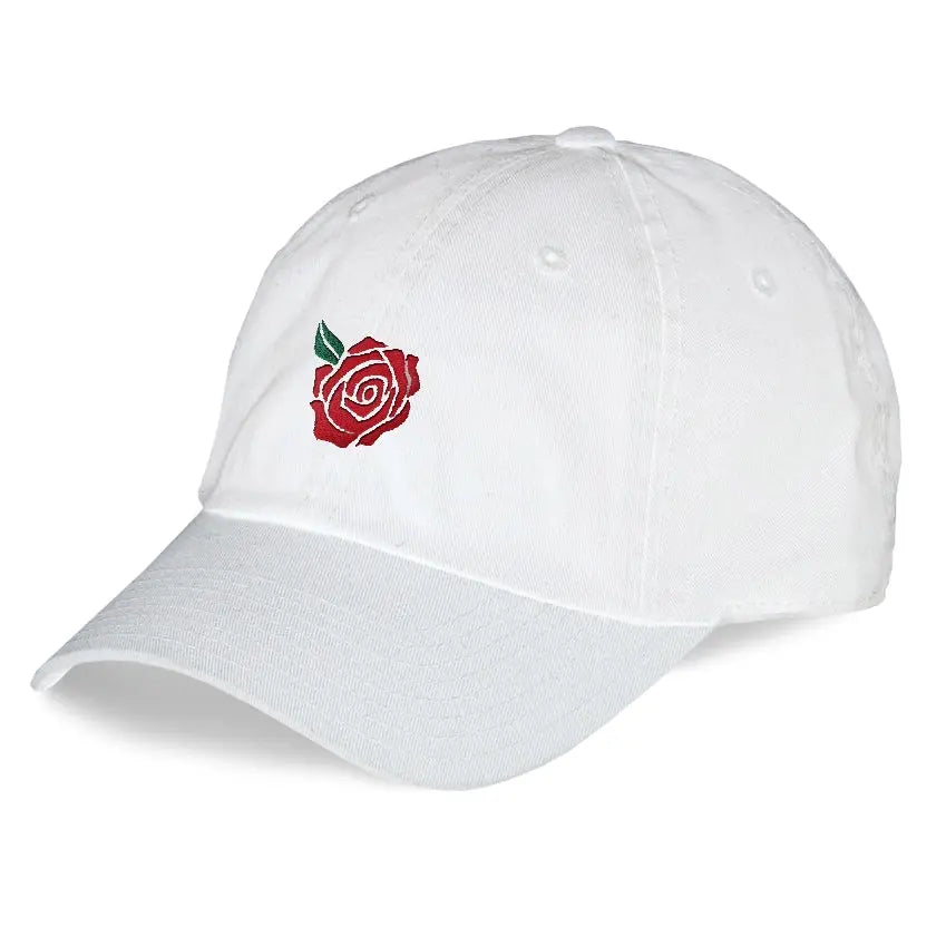 Simple Rose Dad Hat Embroidered Curved Adjustable Baseball Cap