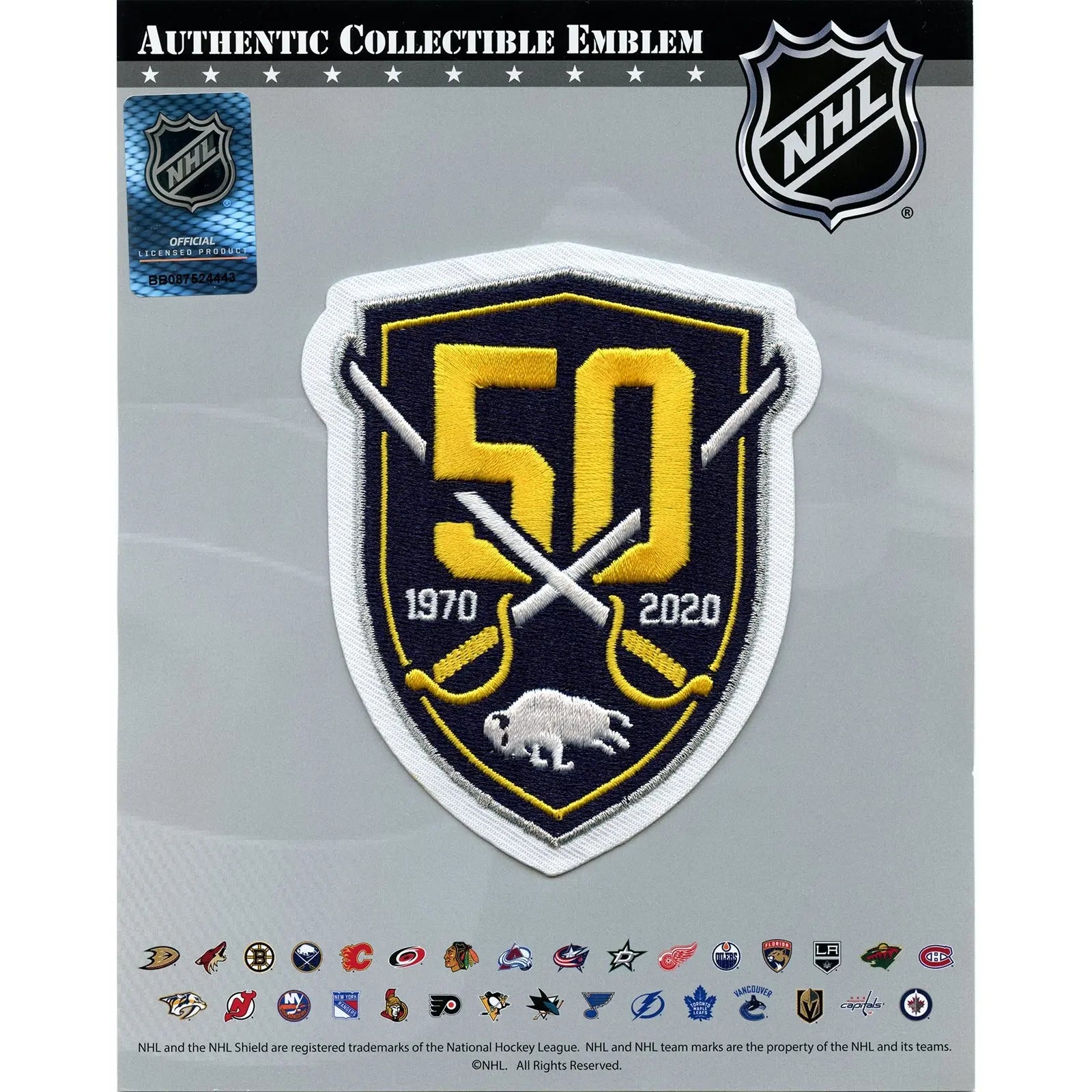 2019 NHL Buffalo Sabres 50th Anniversary 1970-2020 Team Exclusive Jersey Patch