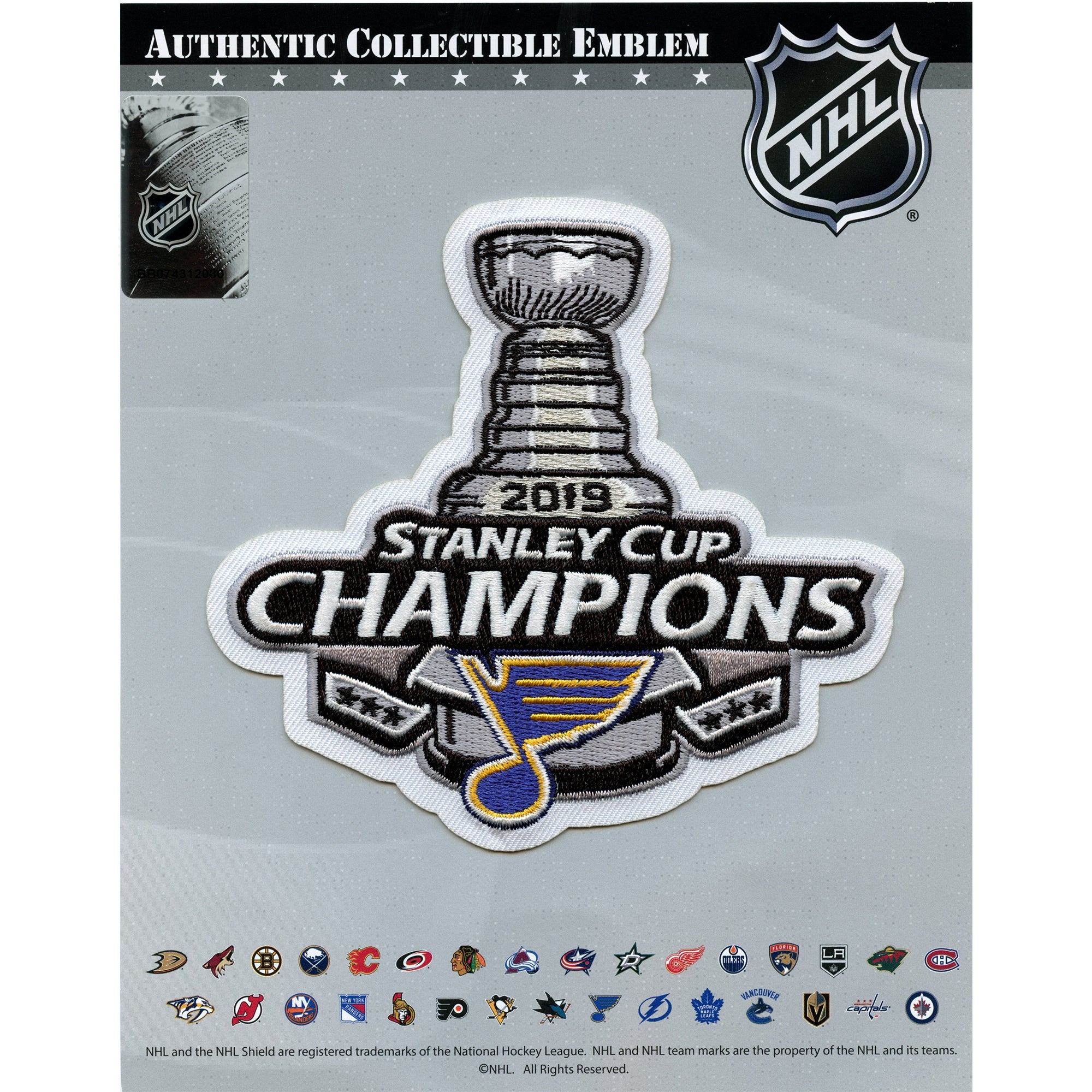 2019 NHL Stanley Cup Final Champions St Louis Blues Commemorative Jersey Patch