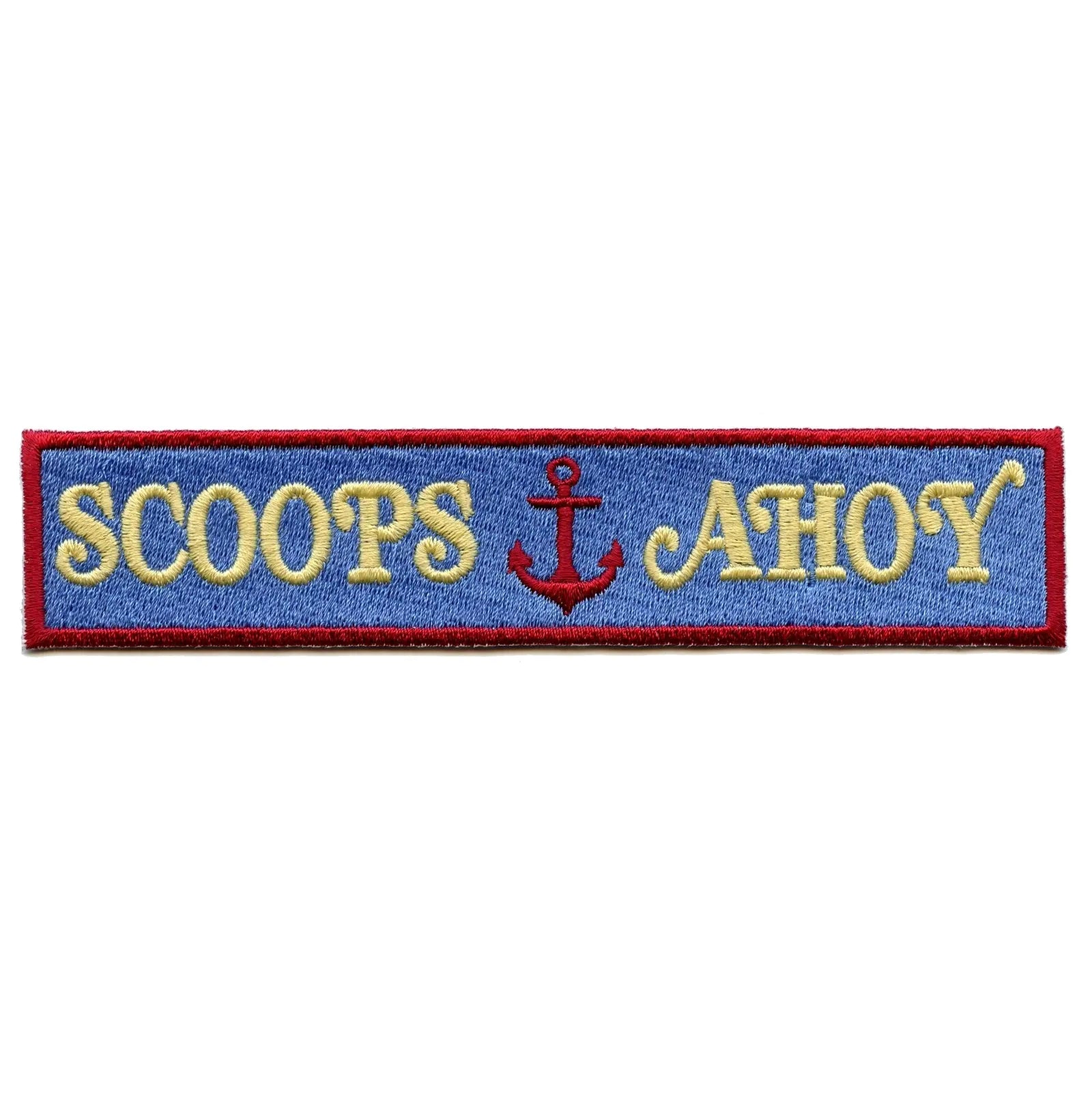 Scoops Ahoy Ice-Cream Parlor Logo Embroidered Iron On Costume Patch