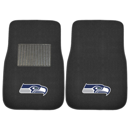 Seattle Seahawks 2-Piece 17 in. x 25.5 in. Carpet Embroidered Car Mat