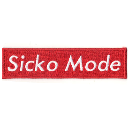 Sicko Mode Red Box Logo Iron On Patch
