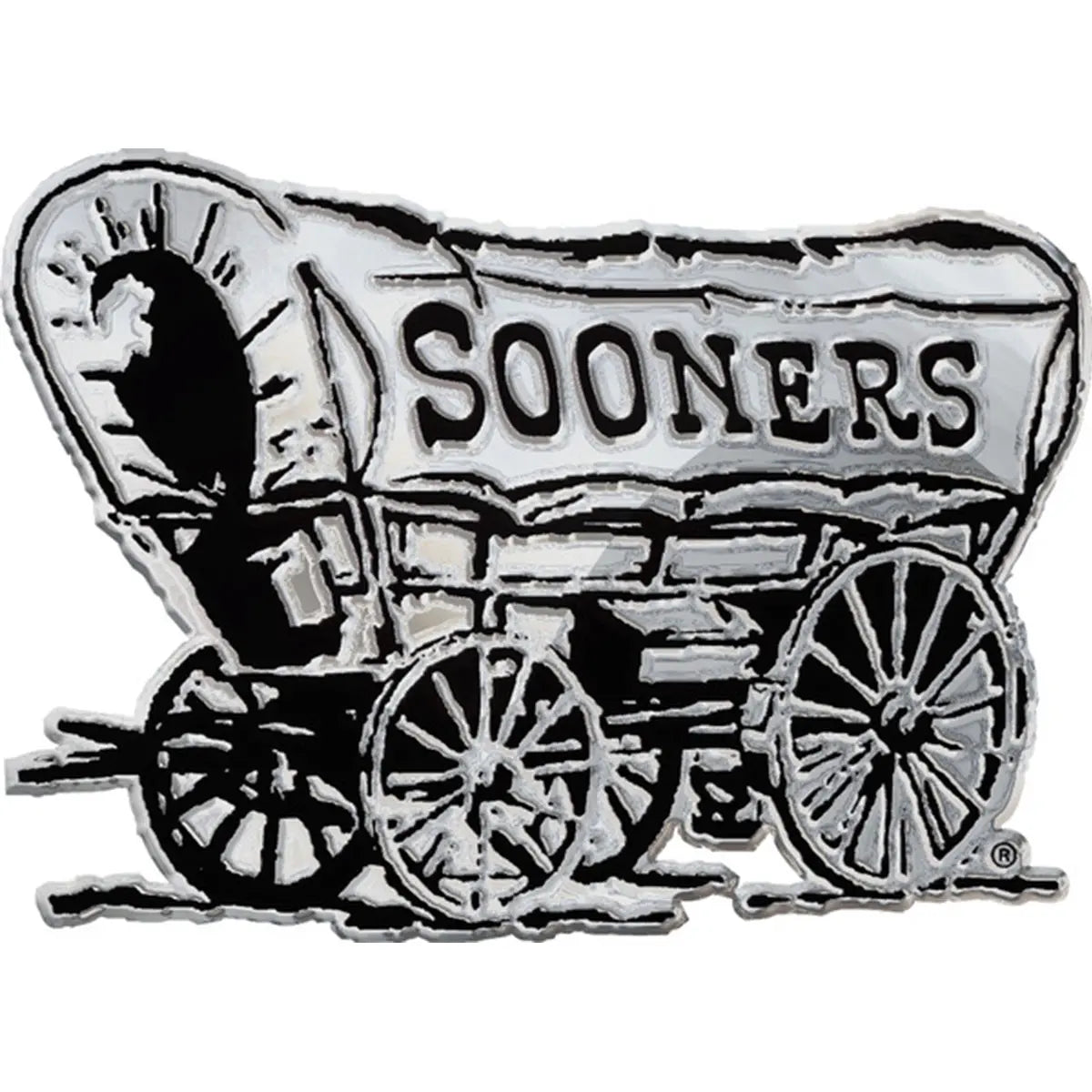 Oklahoma Sooners Wagon NCAA College Team Logo Auto Car Solid Metal Emblem