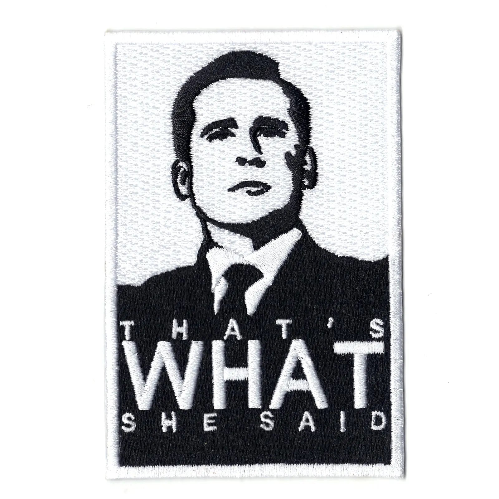 Presidential Motif "That's What She Said" Moto Quote Iron On Patch