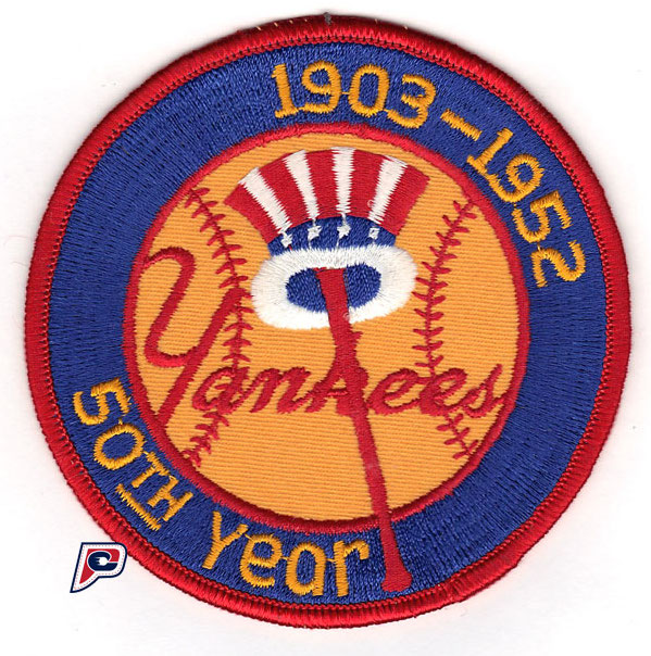 1952 New York Yankees 50th Team Anniversary Jersey Patch