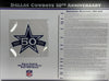 Écusson Willabee &amp; Ward du 50e anniversaire des Dallas Cowboys 2010 avec carte de statistiques