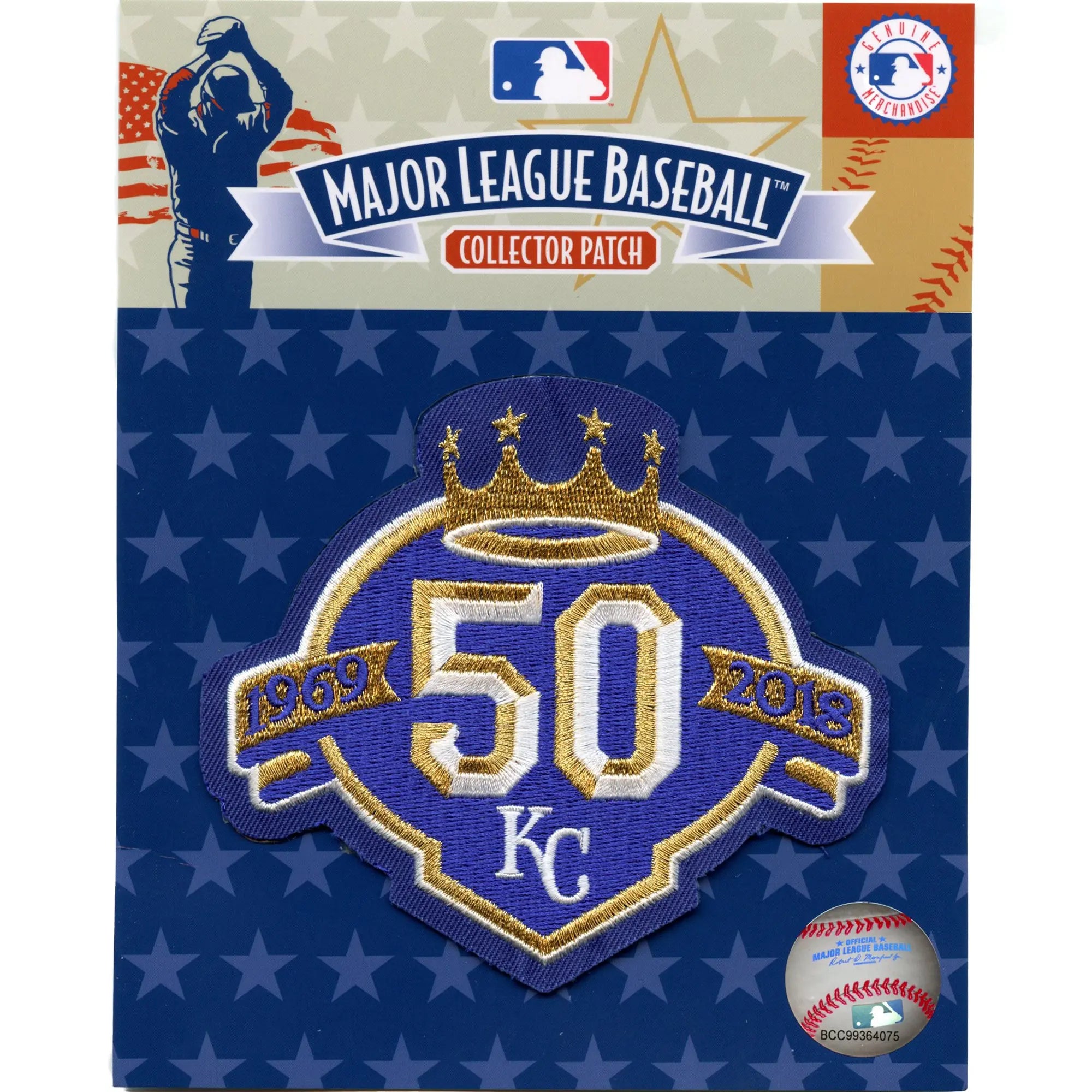 Patch de maillot 50e anniversaire des Royals de Kansas City 2018 avec logo bleu marine brodé