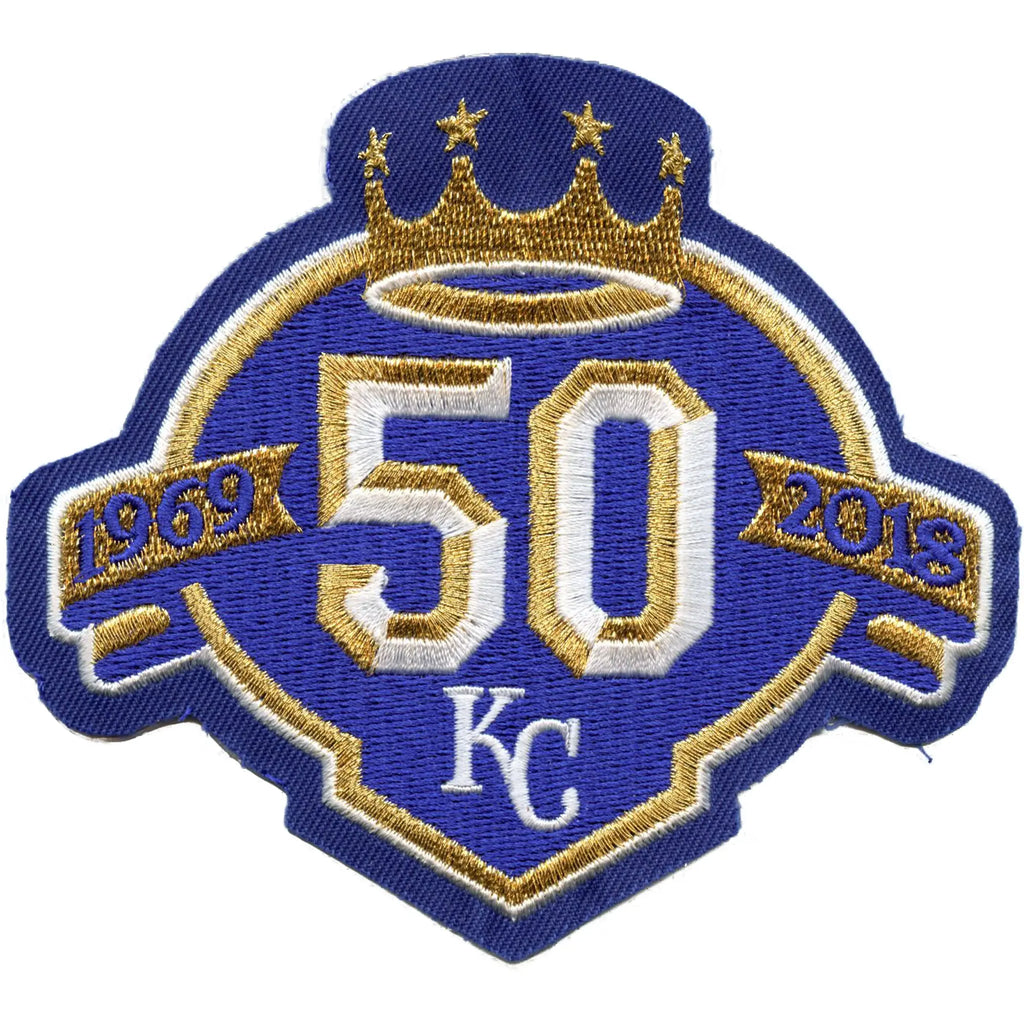 Patch de maillot 50e anniversaire des Royals de Kansas City 2018 avec logo bleu marine brodé