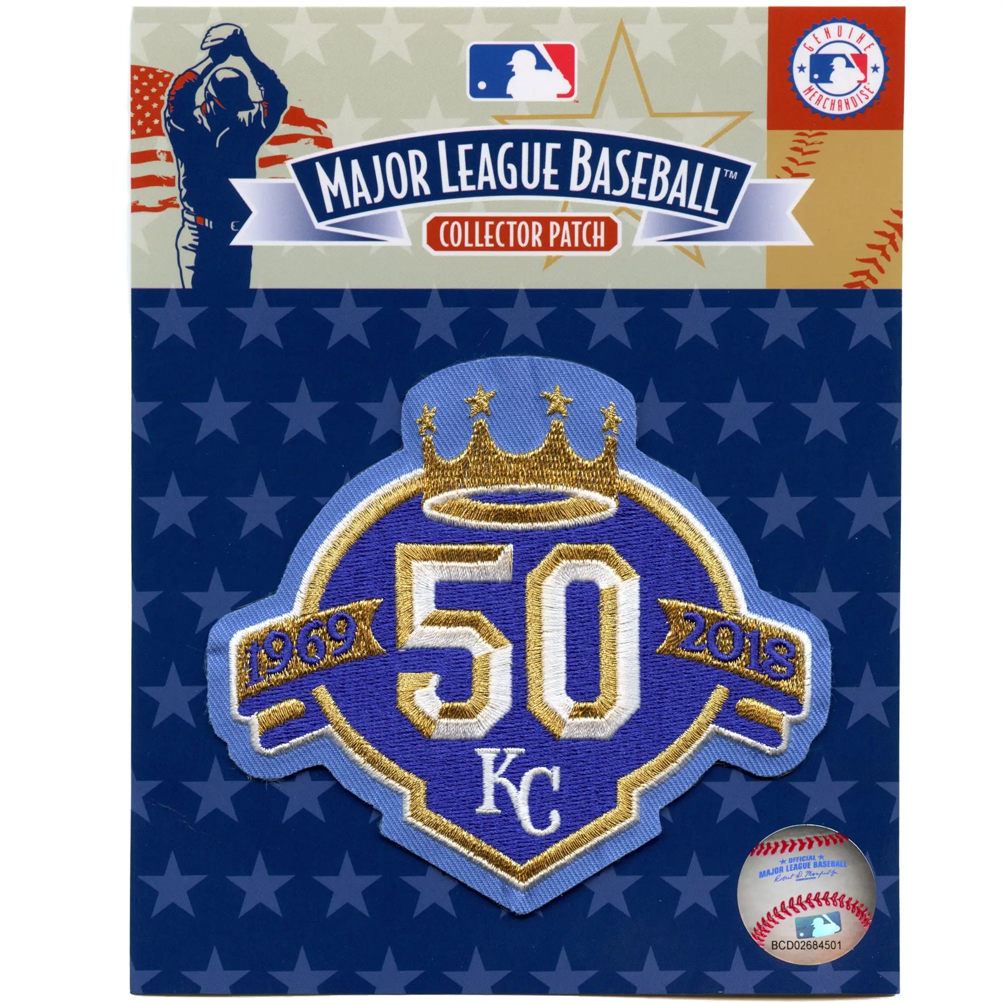 Patch de maillot 50e anniversaire des Royals de Kansas City 2018 avec logo bleu poudré brodé