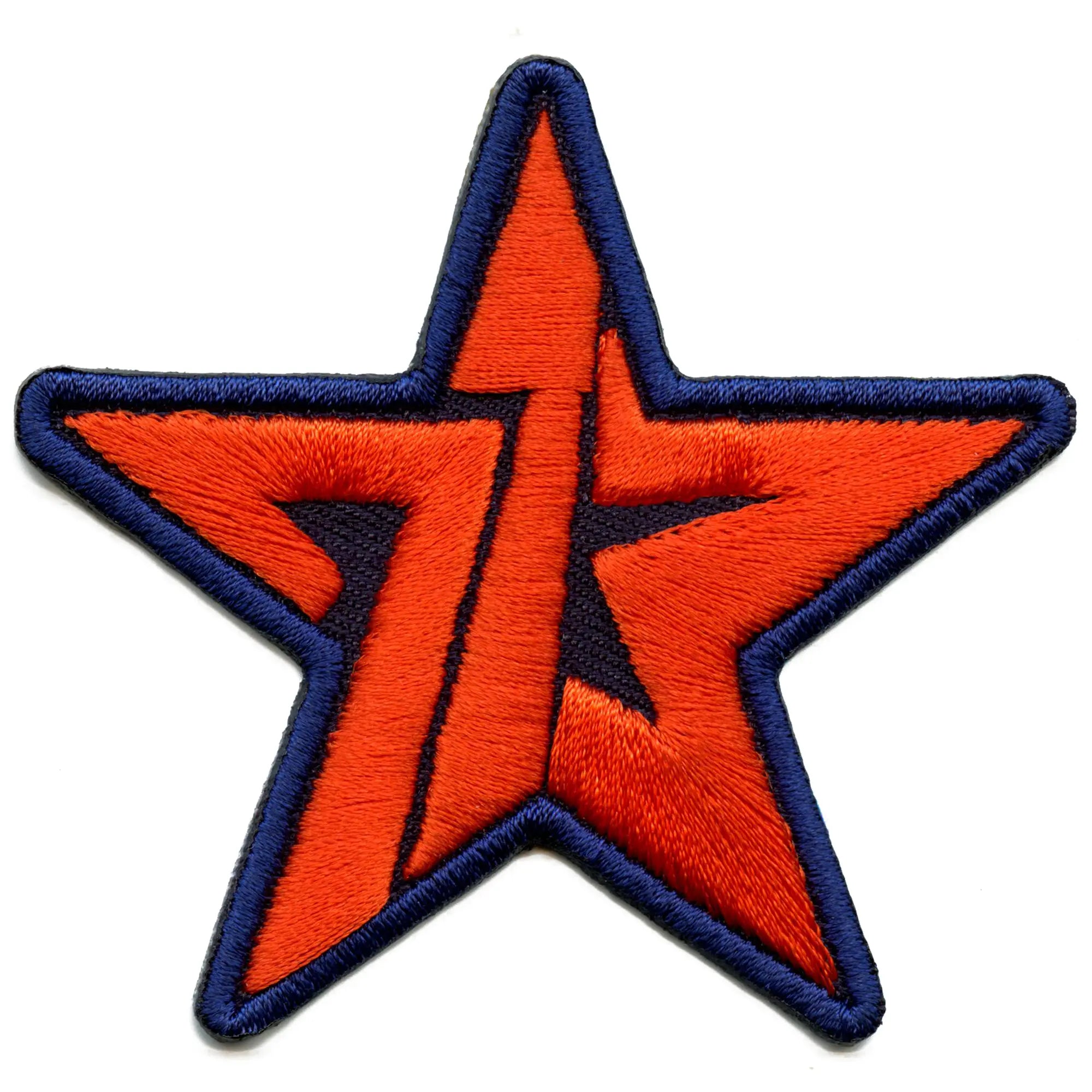 Patch de baseball 713 Star Houston Texas Orange Bleu marine brodé thermocollant